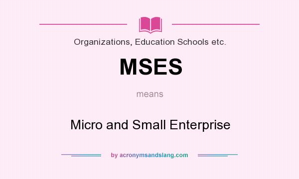 What does MSES mean? It stands for Micro and Small Enterprise