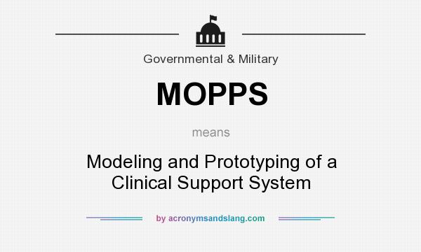 What does MOPPS mean? It stands for Modeling and Prototyping of a Clinical Support System