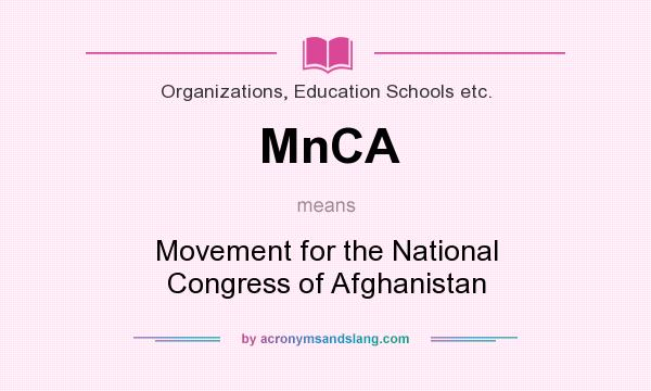 What does MnCA mean? It stands for Movement for the National Congress of Afghanistan