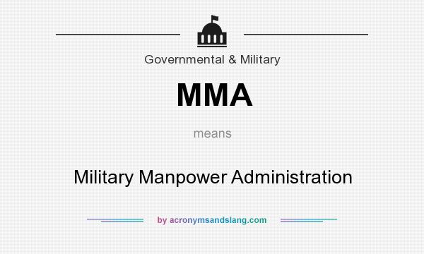 What does MMA mean? It stands for Military Manpower Administration