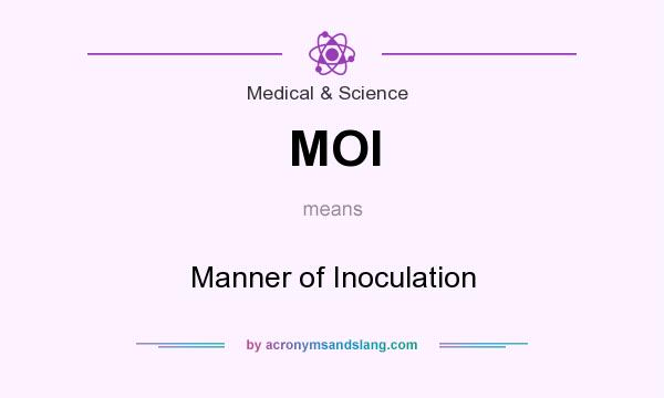 What does MOI mean? It stands for Manner of Inoculation