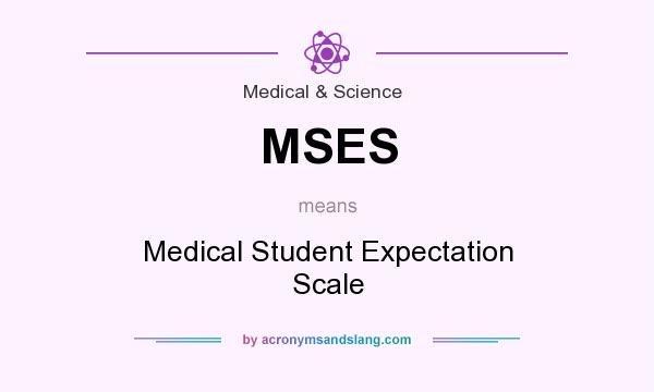 What does MSES mean? It stands for Medical Student Expectation Scale