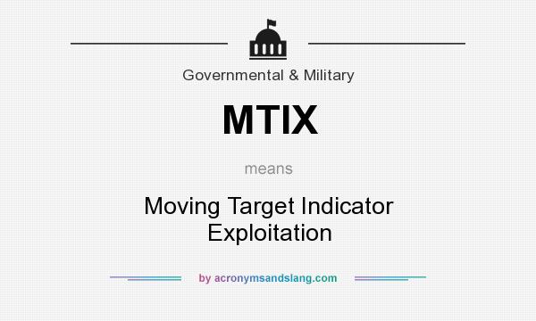 What does MTIX mean? It stands for Moving Target Indicator Exploitation