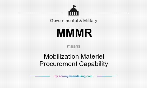 What does MMMR mean? It stands for Mobilization Materiel Procurement Capability