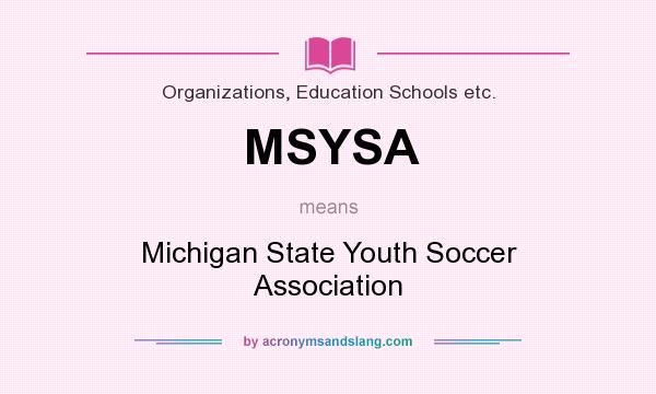 What does MSYSA mean? It stands for Michigan State Youth Soccer Association
