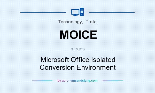 What does MOICE mean? It stands for Microsoft Office Isolated Conversion Environment