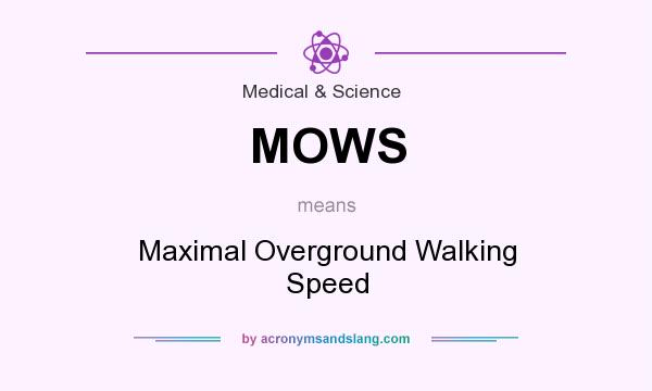 What does MOWS mean? It stands for Maximal Overground Walking Speed