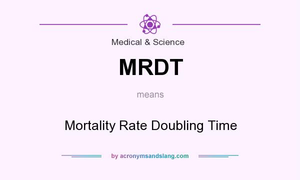 What does MRDT mean? It stands for Mortality Rate Doubling Time