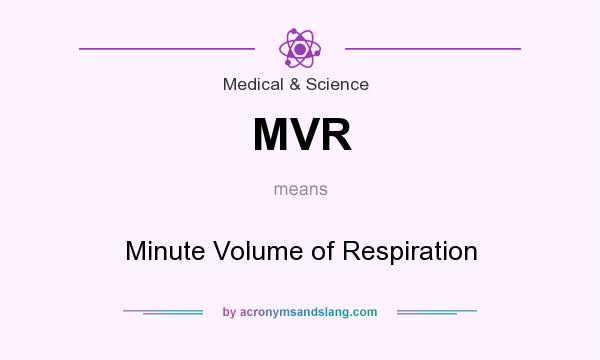 What does MVR mean? It stands for Minute Volume of Respiration