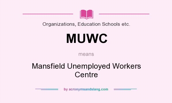 What does MUWC mean? It stands for Mansfield Unemployed Workers Centre