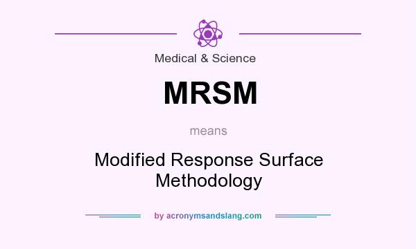 What does MRSM mean? It stands for Modified Response Surface Methodology