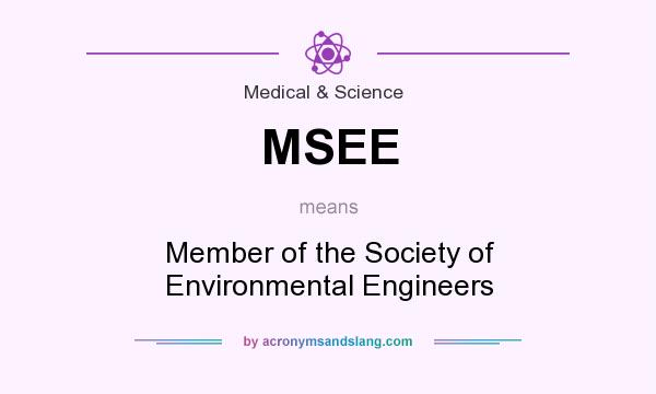 What does MSEE mean? It stands for Member of the Society of Environmental Engineers