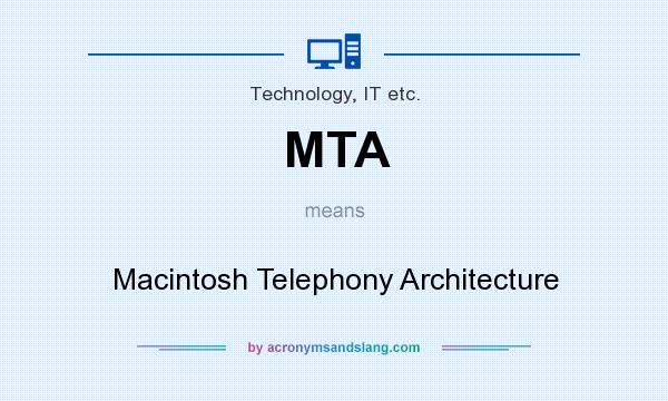 What does MTA mean? It stands for Macintosh Telephony Architecture