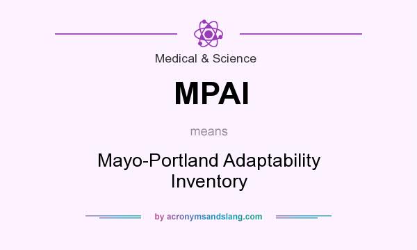 What does MPAI mean? It stands for Mayo-Portland Adaptability Inventory