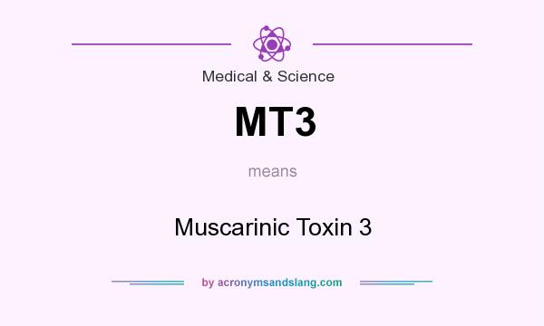 What does MT3 mean? It stands for Muscarinic Toxin 3