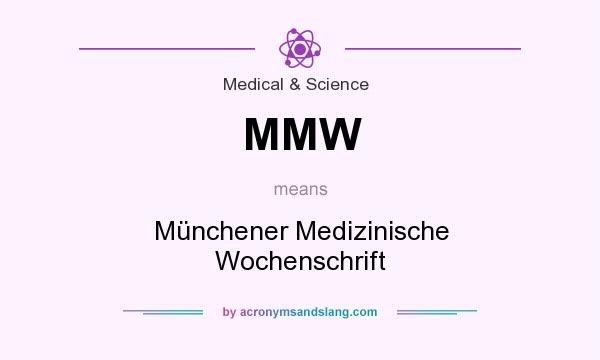 What does MMW mean? It stands for Münchener Medizinische Wochenschrift