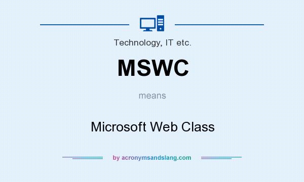What does MSWC mean? It stands for Microsoft Web Class