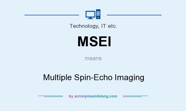 What does MSEI mean? It stands for Multiple Spin-Echo Imaging