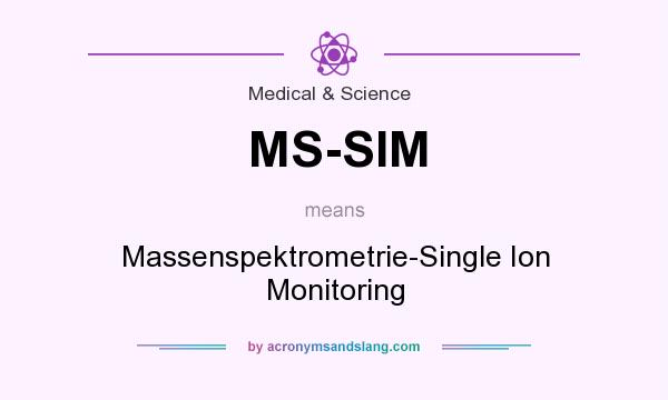 What does MS-SIM mean? It stands for Massenspektrometrie-Single Ion Monitoring