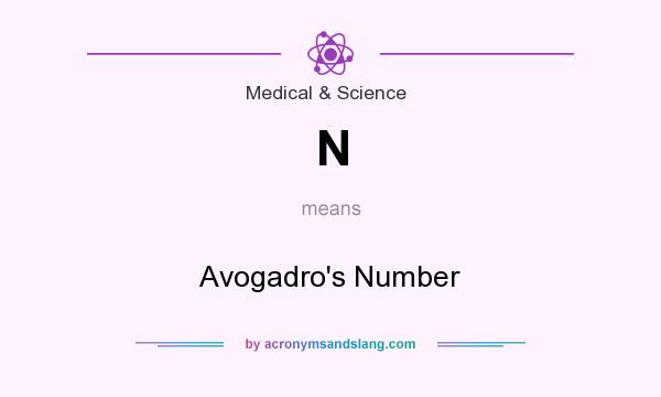 What does N mean? It stands for Avogadro`s Number