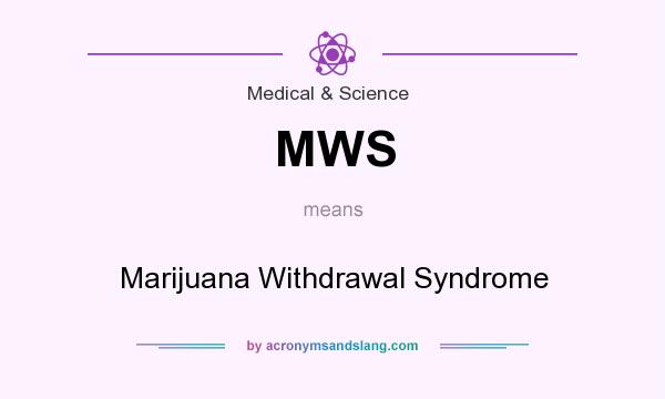 What does MWS mean? It stands for Marijuana Withdrawal Syndrome