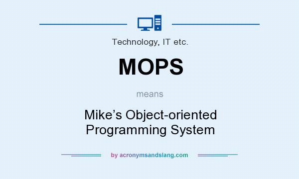 What does MOPS mean? It stands for Mike’s Object-oriented Programming System