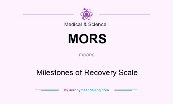 What does MORS mean? It stands for Milestones of Recovery Scale