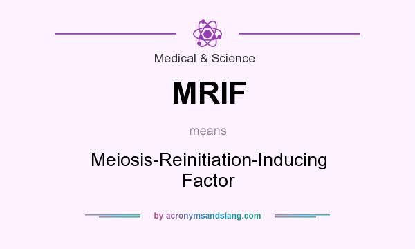 What does MRIF mean? It stands for Meiosis-Reinitiation-Inducing Factor