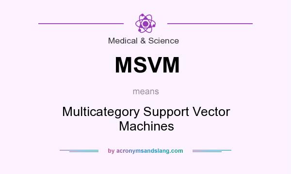 What does MSVM mean? It stands for Multicategory Support Vector Machines