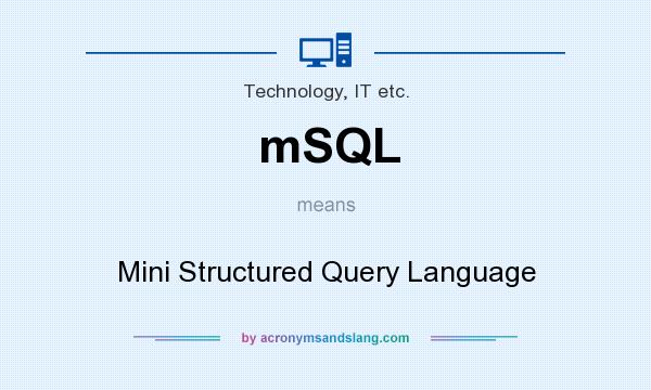 What does mSQL mean? It stands for Mini Structured Query Language