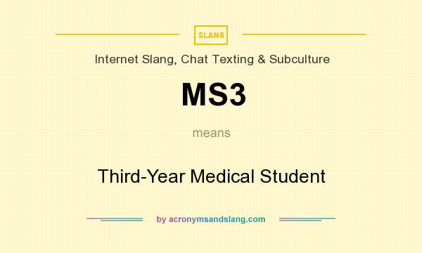 What does MS3 mean? It stands for Third-Year Medical Student