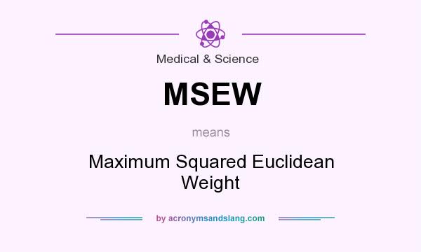 What does MSEW mean? It stands for Maximum Squared Euclidean Weight