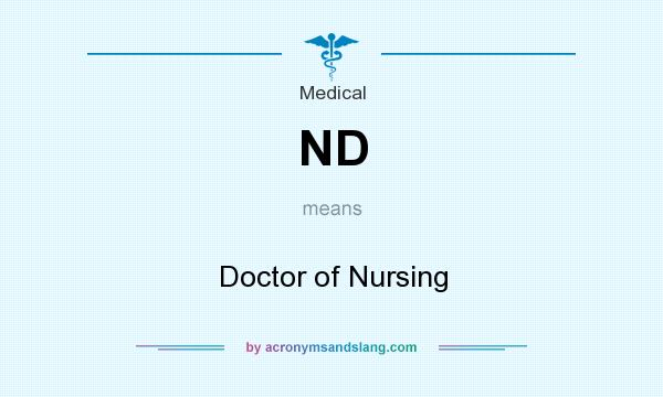 What does ND mean? It stands for Doctor of Nursing