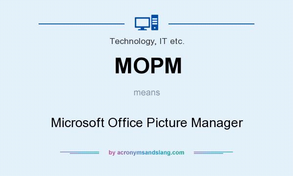What does MOPM mean? It stands for Microsoft Office Picture Manager
