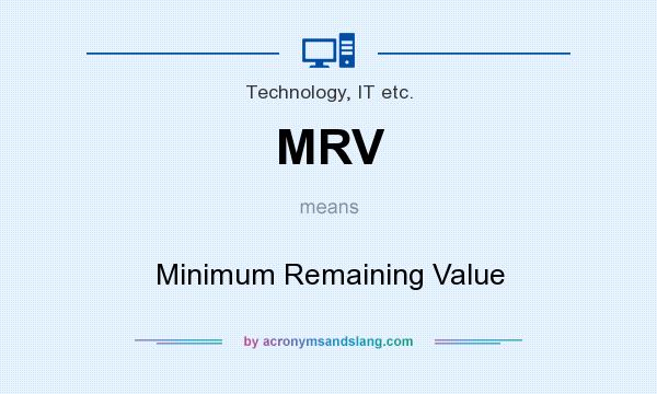 What does MRV mean? It stands for Minimum Remaining Value