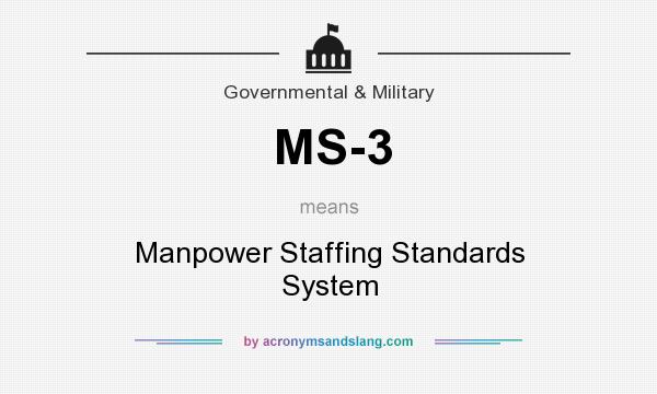 What does MS-3 mean? It stands for Manpower Staffing Standards System