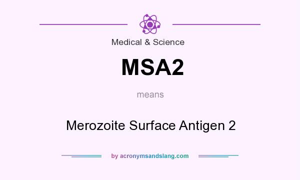 What does MSA2 mean? It stands for Merozoite Surface Antigen 2