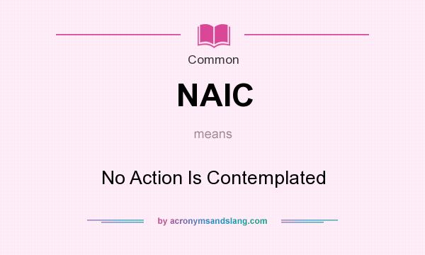 What does NAIC mean? It stands for No Action Is Contemplated