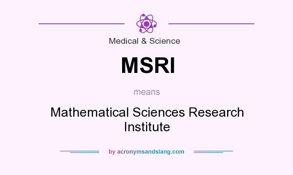 What does MSRI mean? It stands for Mathematical Sciences Research Institute