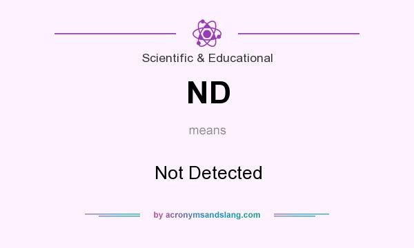 ND Not Detected In Scientific Educational By AcronymsAndSlang