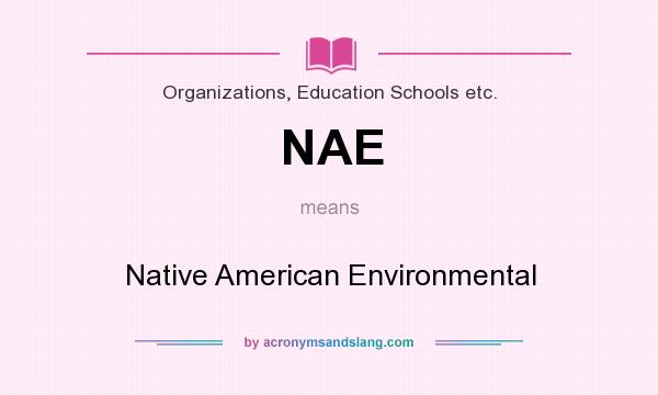 What does NAE mean? It stands for Native American Environmental
