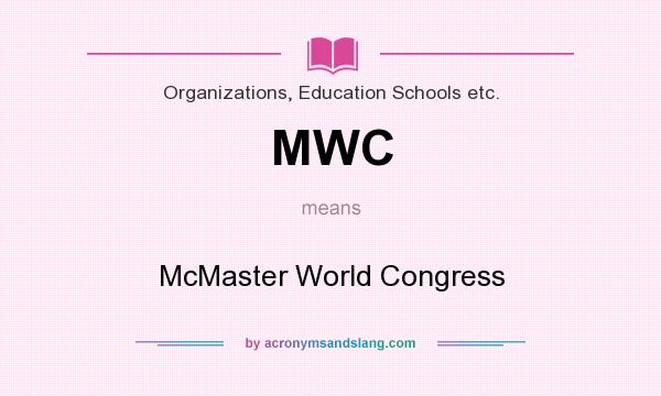 What does MWC mean? It stands for McMaster World Congress