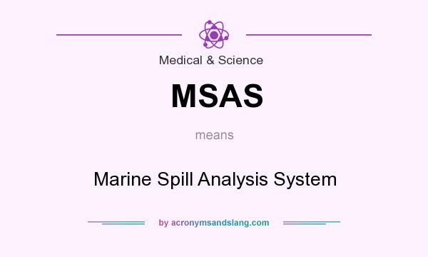 What does MSAS mean? It stands for Marine Spill Analysis System