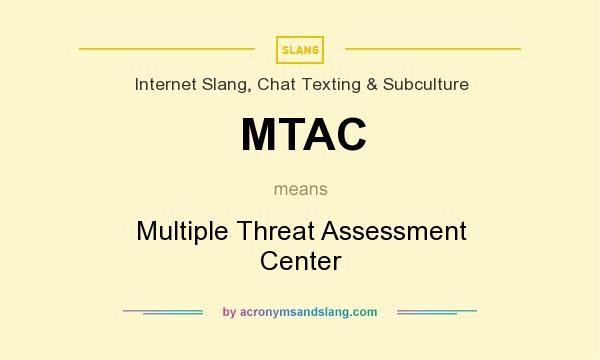 What does MTAC mean? It stands for Multiple Threat Assessment Center