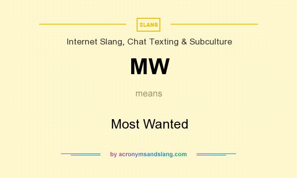 What does MW mean? It stands for Most Wanted