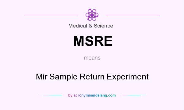 What does MSRE mean? It stands for Mir Sample Return Experiment