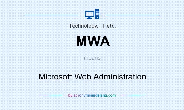 What does MWA mean? It stands for Microsoft.Web.Administration