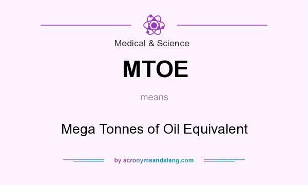 What does MTOE mean? It stands for Mega Tonnes of Oil Equivalent