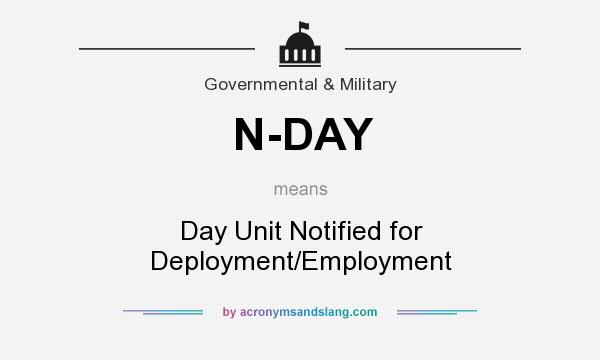 What does N-DAY mean? It stands for Day Unit Notified for Deployment/Employment