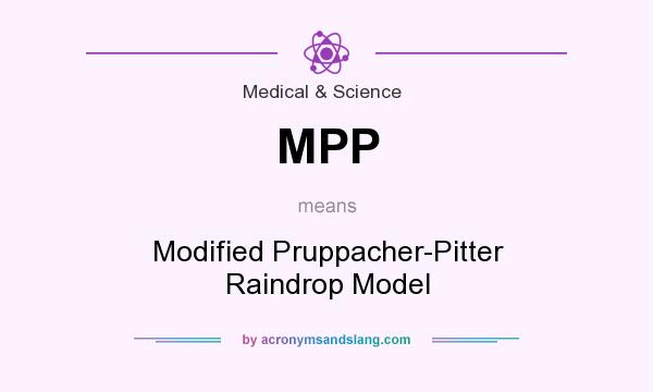 What does MPP mean? It stands for Modified Pruppacher-Pitter Raindrop Model